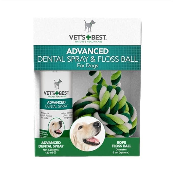 Vet's Best بخاخ الأسنان وكرة الخيط للكلاب