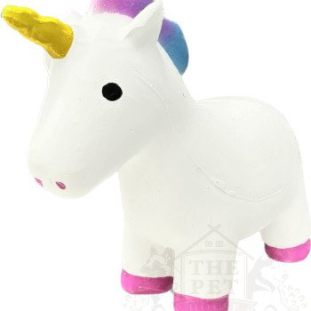 White unicorn dog toy