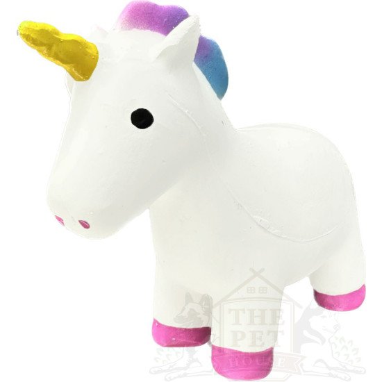 White unicorn dog toy
