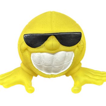 Yellow beaming face dog toy