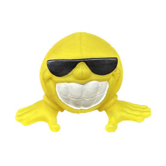 Yellow beaming face dog toy