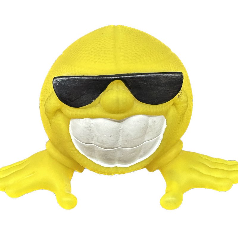 Yellow beaming face dog toy
