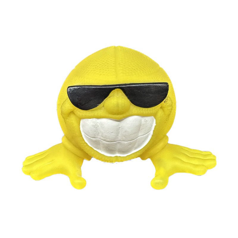 Yellow beaming face dog toy