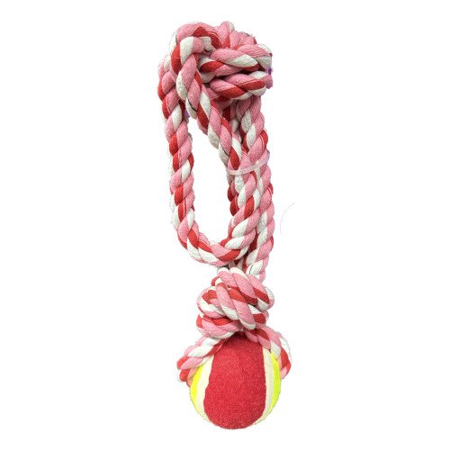 Pet premium tug rope with tennis ball 40CM