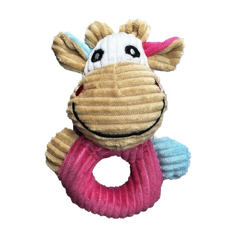 Pet premium small giraffe-shaped plush toy for dogs
