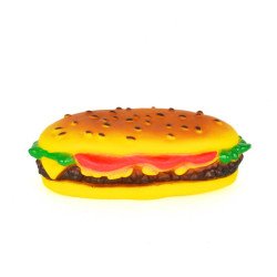Cheese burger squeaking dog toy
