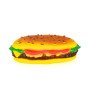 Cheese burger squeaking dog toy