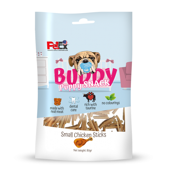 Buddy Puppy Snack - Small Chicken Sticks 80 grams