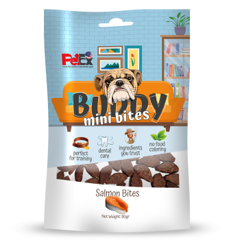 Buddy Snack - Training cubes (mini bites) with Salmon 80 grams