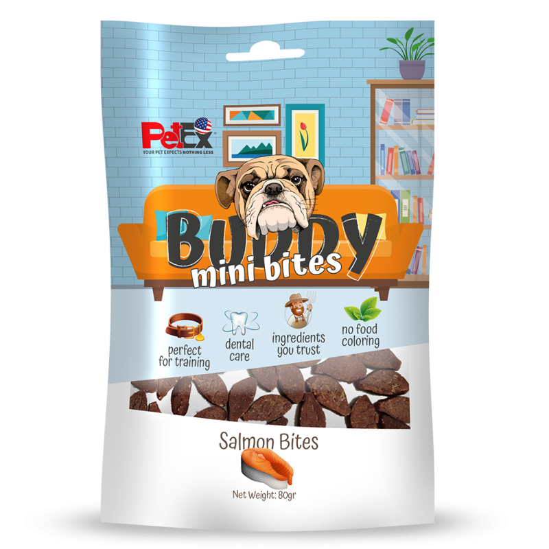 Buddy Snack - Training cubes (mini bites) with Salmon 80 grams